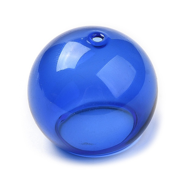 

PandaHall Transparent Glass Bead Cone, for Wind Chimes Making, Half Round, Blue, 25x21.5mm, Hole: 2mm, Inner Diameter: 16mm Glass Blue