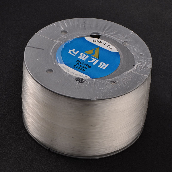

PandaHall Korean Elastic Crystal Thread, Clear, 0.6mm, about 1093.61 yards(1000m)/roll TPU Round Clear
