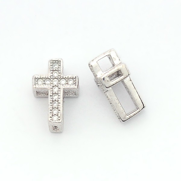 

PandaHall Fashionable Hollow Cross Brass Micro Pave Cubic Zirconia Beads, Cadmium Free & Nickel Free & Lead Free, Real Platinum Plated...