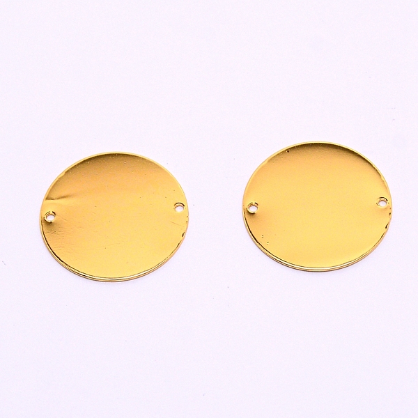 

PandaHall Smooth Brass Links, with 2 Hole, Flat Round, Golden, 22x0.4mm, Hole: 1.2mm Brass Flat Round