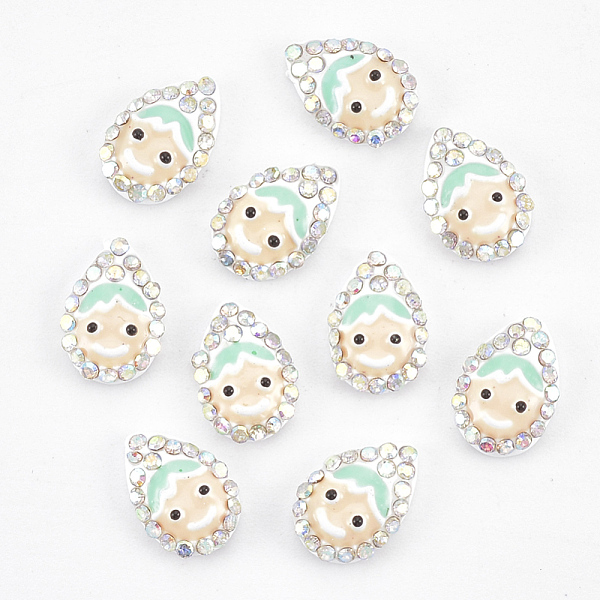 

PandaHall Alloy Cabochons, with Rhinestone and Enamel, Nail Art Decoration Accessories, Teardrop with Old Man, Colorful, 11x7.5x3mm Alloy..., Clear