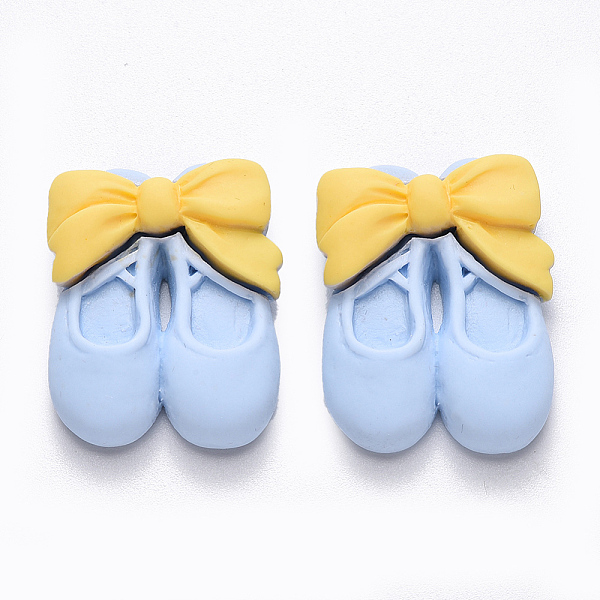 

PandaHall Opaque Resin Cabochons, Shoes with Bowknot, Light Sky Blue, 28x22x8mm Resin Shoes Blue
