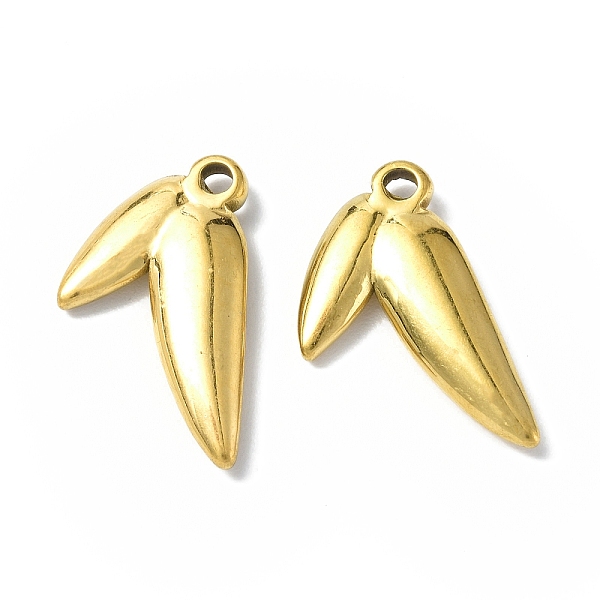 

PandaHall Ion Plating(IP) 304 Stainless Steel Pendants, Leaf Charm, Golden, 18.5x10.5x2.8mm, Hole: 1.2mm 304 Stainless Steel Leaf