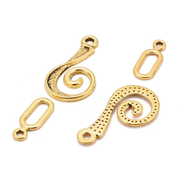 

PandaHall Tibetan Style Alloy Hook Clasps, For Leather Cord Bracelets Making, Vortex, Lead Free and Cadmium Free, Antique Golden, Vortex...