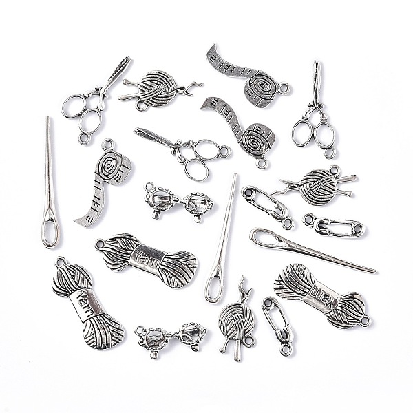 

PandaHall Sewing Machine Series Tibetan Style Alloy Pendants, Antique Silver, 19~39x5~14x1.5~2mm, Hole: 1.2~6x1.2~3mm, 20pcs/bag Alloy Mixed...