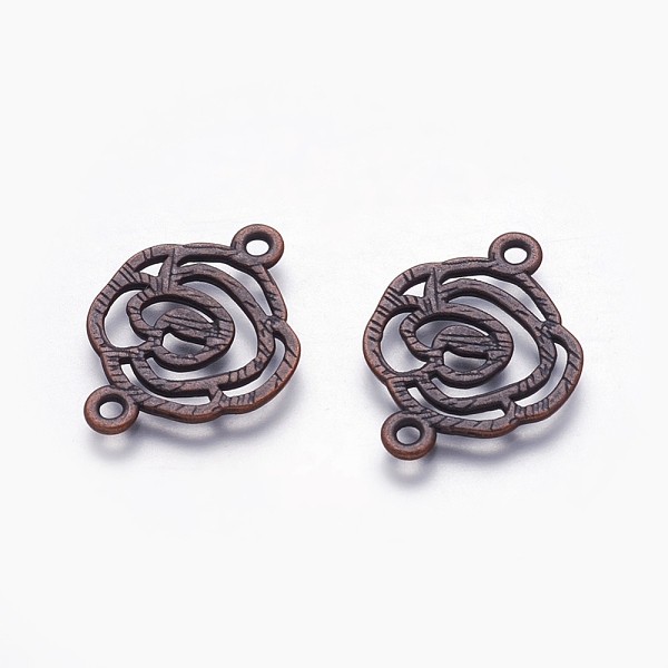 

PandaHall Alloy Links connectors, Lead Free and Cadmium Free, Flower, Red Copper Color, about 26mm long, 20mm wide, 1mm thick, hole: 2mm...