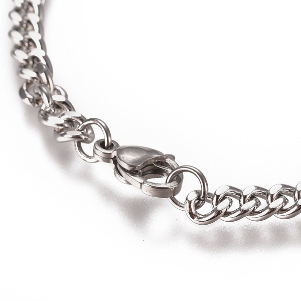 

PandaHall Men's Curb Chain, Twisted Chain Bracelets, Fashionable 304 Stainless Steel Bracelets, with Lobster Claw Clasps, Stainless Steel...