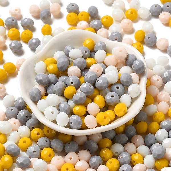 

PandaHall Glass Beads, Faceted, Rondelle, Yellow, 8x6mm, Hole: 1mm, about 145pcs/60g Glass Rondelle Yellow