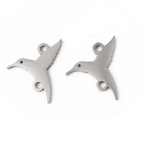 

PandaHall 201 Stainless Steel Connector Charms, Hummingbird Links, Stainless Steel Color, 15.5x13.5x1mm, Hole: 1.4mm 201 Stainless Steel...