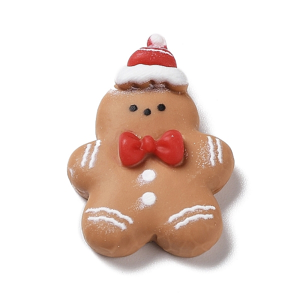 

PandaHall Christmas Theme Opaque Resin Cabochons, with Enamel, Gingerbread Man, 25.5x18x7mm Resin Gingerbread Man Brown