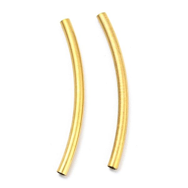 

PandaHall 304 Stainless Steel Tube Beads, Curved Tube, Golden, 35x2.5mm, Hole: 1.8mm 304 Stainless Steel Tube