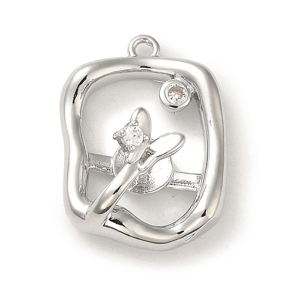 

PandaHall Brass Micro Pave Cubic Zirconia Pendants, Rectangles and Butterflies, Real Platinum Plated, 19.5x14x7mm, Hole: 1.2mm Brass+Cubic..., Clear