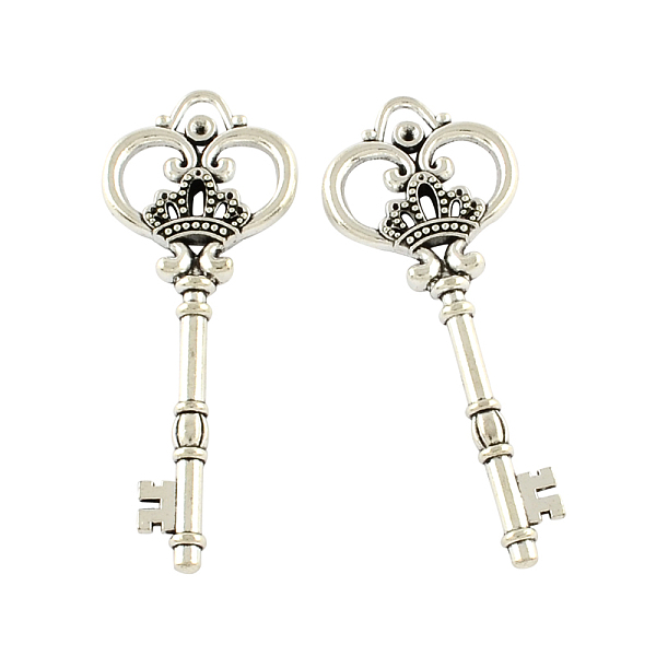 

PandaHall Tibetan Style Alloy Skeleton Key Big Pendant Rhinestone Settings, Cadmium Free & Lead Free, Antique Silver, Fit for 1~3mm...