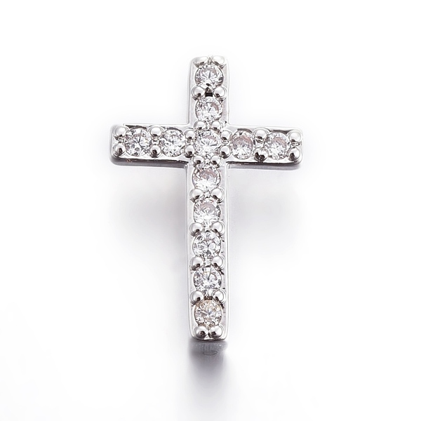 

PandaHall Brass Micro Pave Cubic Zirconia Slide Charms, Cross, Clear, Platinum, 14.5x9.5x4.5mm, Hole: 1.5x10mm Brass+Cubic Zirconia Cross...