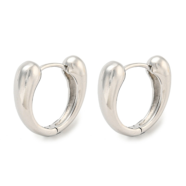 

PandaHall Brass Hoop Earrings, Real Platinum Plated, 15.5x4.5mm Brass Oval