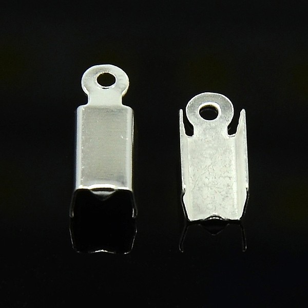 

PandaHall Iron Cord Ends, Silver, 13x5x4mm, Hole: 1.5mm Iron