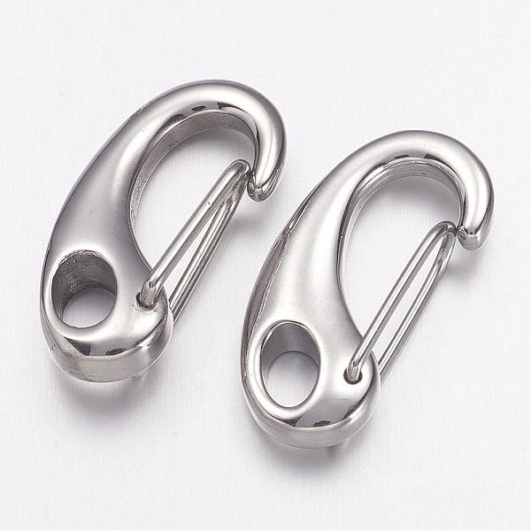 

PandaHall Smooth 304 Stainless Steel Keychain Clasp Findings, Snap Clasps, Half Heart, Stainless Steel Color, 26x12.5x6mm, Hole: 6x4mm 304...