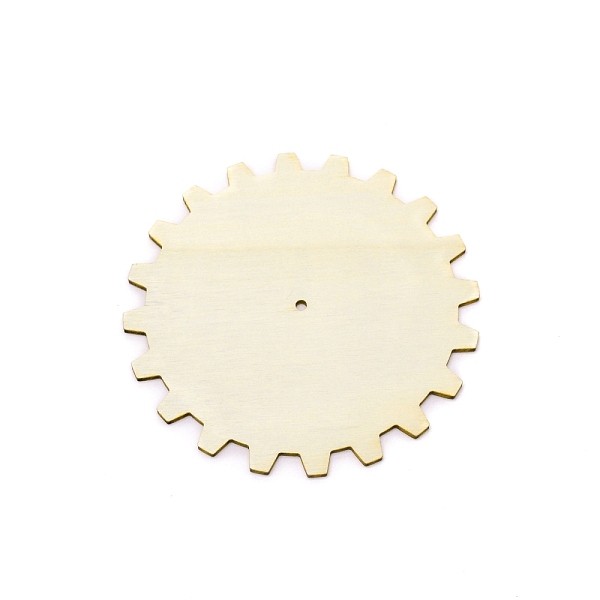 

PandaHall Gear Unfinish Wooden Pieces, for Crafts DIY Painting Supplies, Linen, 10x0.25cm, Hole: 3mm Wood Brown