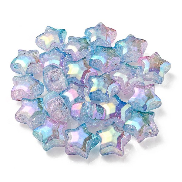 

PandaHall UV Plating Transparent Crackle Acrylic Beads, Gradient Color, Star, Medium Purple, 20x21.5x13mm, Hole: 3mm Acrylic Star