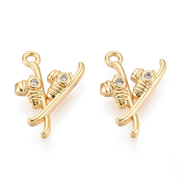 Brass Pave Cubic Zirconia Charms