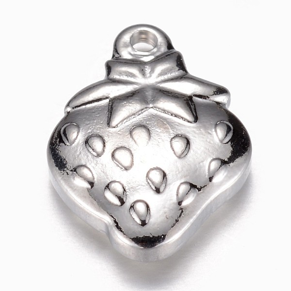 

PandaHall 201 Stainless Steel Charms, Strawberry, Stainless Steel Color, 15x11x3mm, Hole: 1mm 201 Stainless Steel Fruit