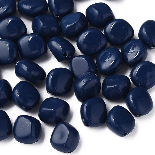 

PandaHall Opaque Acrylic Beads, Nuggets, Prussian Blue, 15.5x14x11mm, Hole: 1.8mm, about 380pcs/500g Acrylic Nuggets