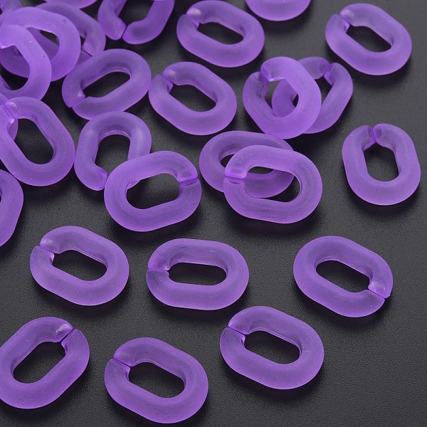 

PandaHall Transparent Acrylic Linking Rings, Quick Link Connectors, Frosted, Oval, Medium Purple, 19.5x15x5mm, Inner Diameter: 6x11 mm...