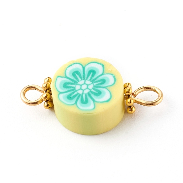 

PandaHall Flat Round with Flower Polymer Clay Links Connectors, with 304 Stainless Steel Eye Pins, Alloy Daisy Spacer Beads, Golden, Mixed..., Multicolor