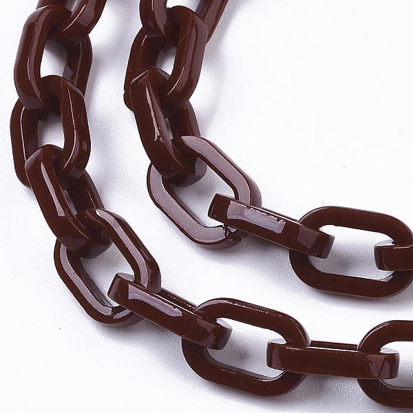

PandaHall Cellulose Acetate(Resin) Cable Chains, Oval, Dark Red, Link: 11x7.5x2.5mm Cellulose Acetate Red
