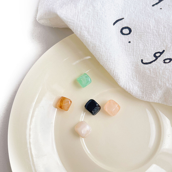 

PandaHall Opaque Acrylic Beads, Cube, Mixed Color, 12x9mm, Hole: 1.1mm, 800pcs/500g Acrylic Cube Multicolor