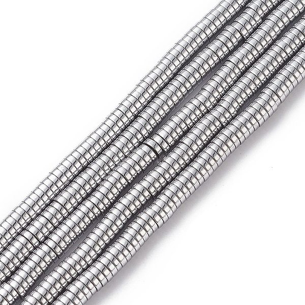 

PandaHall Electroplate Non-magnetic Synthetic Hematite Beads Strands, Heishi Beads, Flat Round/Disc, Grade A, Platinum Plated, 4x1mm, Hole...