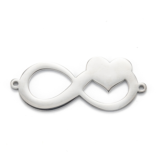 

PandaHall 304 Stainless Steel Links Connectors, Infinity with Heart, Stainless Steel Color, 17.3x42.5x1.4mm, Hole: 1.6mm 304 Stainless Steel...
