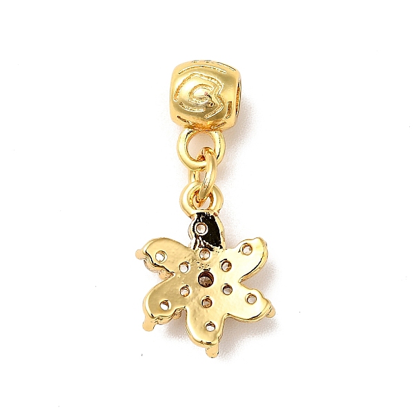 

PandaHall Rack Plating Brass Micro Pave Clear Cubic Zirconia Pendants, Long-Lasting Plated, Cadmium Free & Lead Free, Flower, Real 18K Gold...