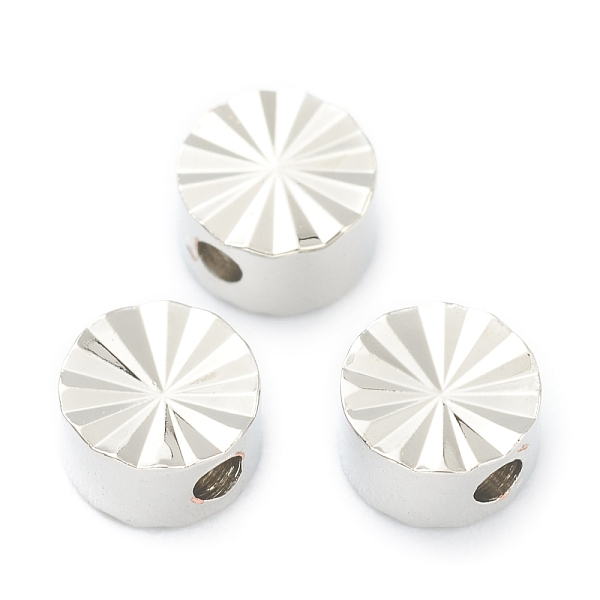 

PandaHall Brass Beads, Fancy Cut, Flat Round, Real Platinum Plated, 5x3mm, Hole: 1.4mm Brass Flat Round