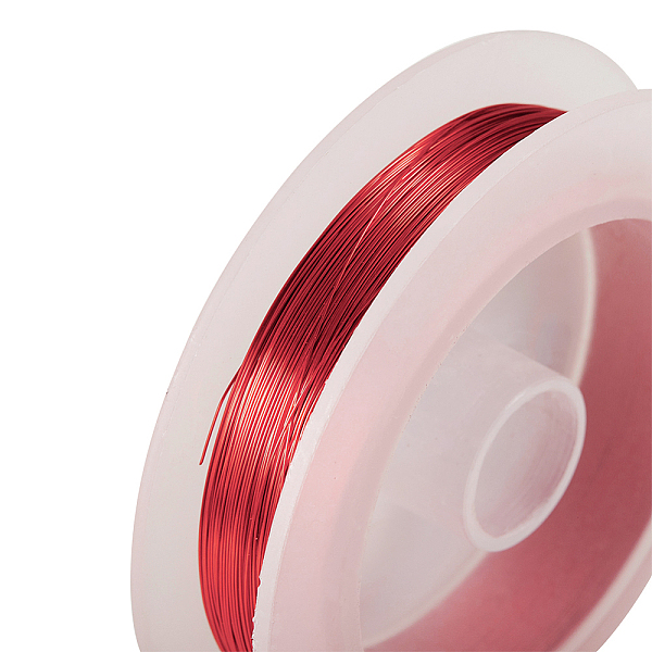 

PandaHall BENECREAT 28Gauge(0.3mm) Tarnish Resistant Red Wire Jewellery Making Copper Wire, 100M/109Yard Copper Round Red