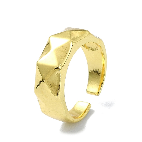 

PandaHall Brass Open Cuff Rings, Twist Wave, Real 18K Gold Plated, US Size 8 1/2(18.5mm) Brass Twist