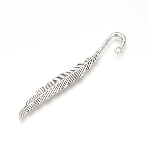 

PandaHall Tibetan Style Alloy Bookmark Findings, Feather, Cadmium Free & Lead Free, Antique Silver, 79x13x2.5mm, Hole: 2mm, about...