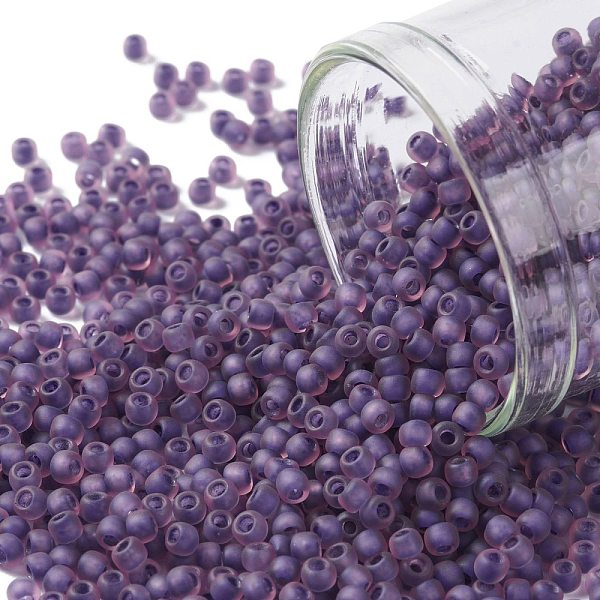 

PandaHall TOHO Round Seed Beads, Japanese Seed Beads, (928FM) Purple Lined Amethyst Matte, 11/0, 2.2mm, Hole: 0.8mm, about 3000pcs/10g Glass...
