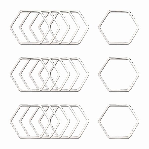 

PandaHall Brass Linking Rings, Hexagon, Platinum, 20x22.5x1mm Brass Hexagon