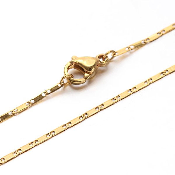 

PandaHall 304 Stainless Steel Mariner Link Chain Necklaces, with Lobster Clasps, Golden, 17.7 inch(45cm) 304 Stainless Steel
