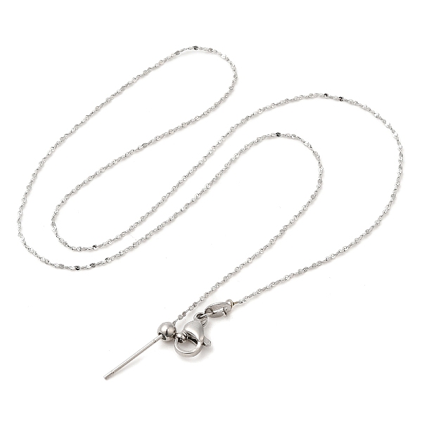 304 Stainless Steel Serpentine Chain Necklace For Women