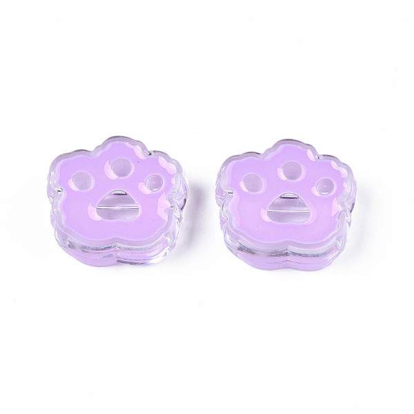 

PandaHall Transparent Acrylic Beads, with Enamel, Cat Paw Print, Violet, 22x25x8.5mm, Hole: 3mm Acrylic Cat Shape Purple