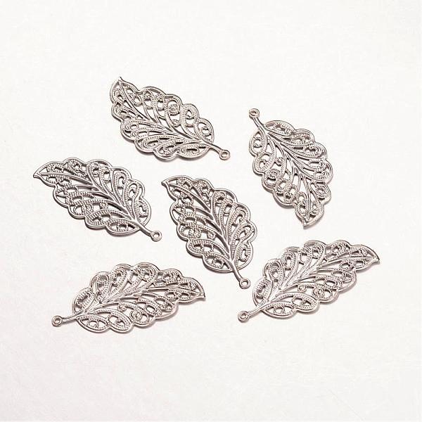 

PandaHall 316 Surgical Stainless Steel Pendants, Leaf, Stainless Steel Color, 33.5x17x0.5mm, Hole: 1mm 316 Surgical Stainless Steel Leaf