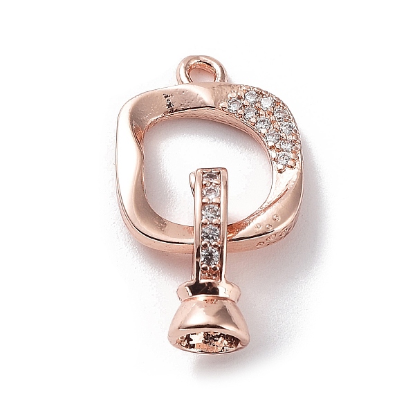 

PandaHall Rack Plating Brass Micro Pave Clear Cubic Zirconia Fold Over Clasps, Square, Cadmium Free & Lead Free, Long-Lasting Plated, Rose...