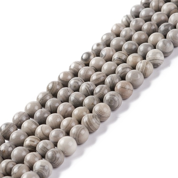 Natural Silver Line Jasper Beads Strands