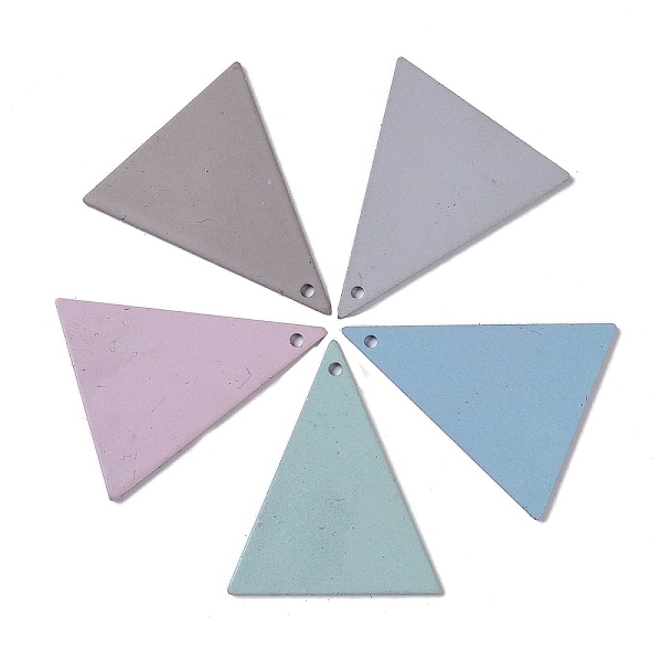 

PandaHall Brass Pendants, Triangle, Mixed Color, 30.5x25x1mm, Hole: 1.6mm Brass Triangle Multicolor