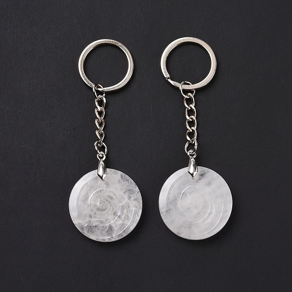 Porte-clés Pendentif Vortex En Cristal De Quartz Naturel