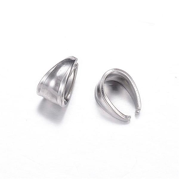 

PandaHall 304 Stainless Steel Snap on Bails, Stainless Steel Color, 10x8x6mm 304 Stainless Steel