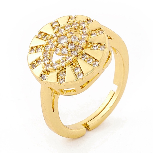 

PandaHall Clear Cubic Zirconia Evil Eye Adjustable Ring, Brass Jewelry for Women, Cadmium Free & Lead Free, Real 18K Gold Plated, US Size 6...