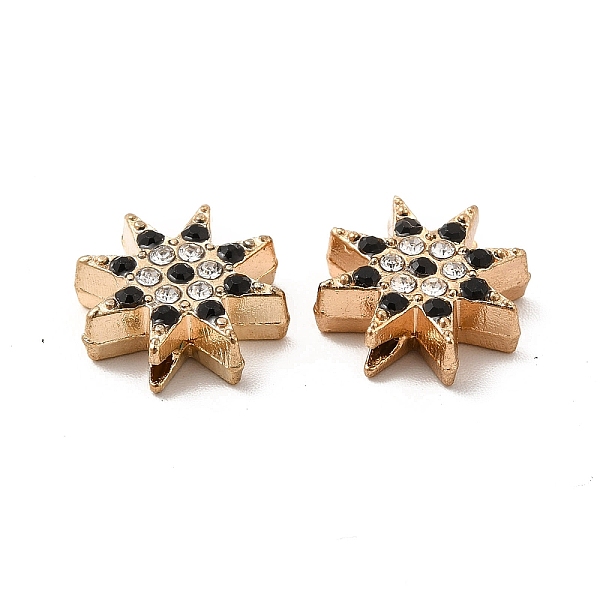 

PandaHall Alloy Rhinestone Beads, Sparkling Star, Golden, & Crystal, 13x12.5x4.5mm, Hole: 1.6mm Alloy+Rhinestone Star Black